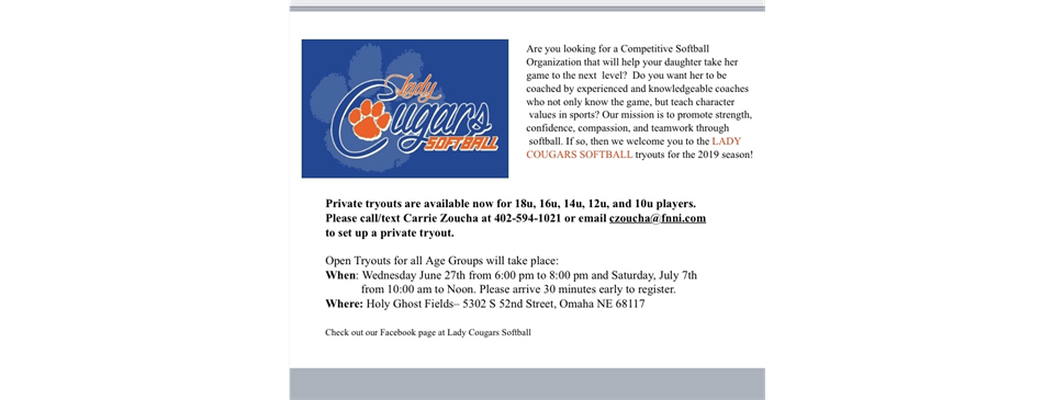 2020 Lady Cougars Tryouts 